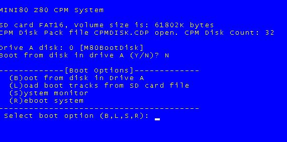 Mini80 Boot Options